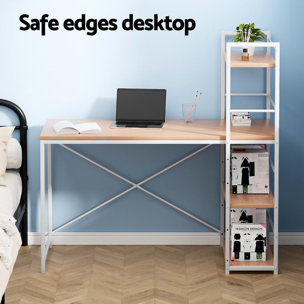 Hendon 120cm Computer Desk with Shelves Oak