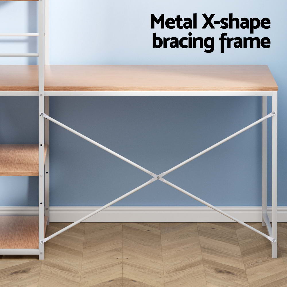 Hendon 120cm Computer Desk with Shelves Oak