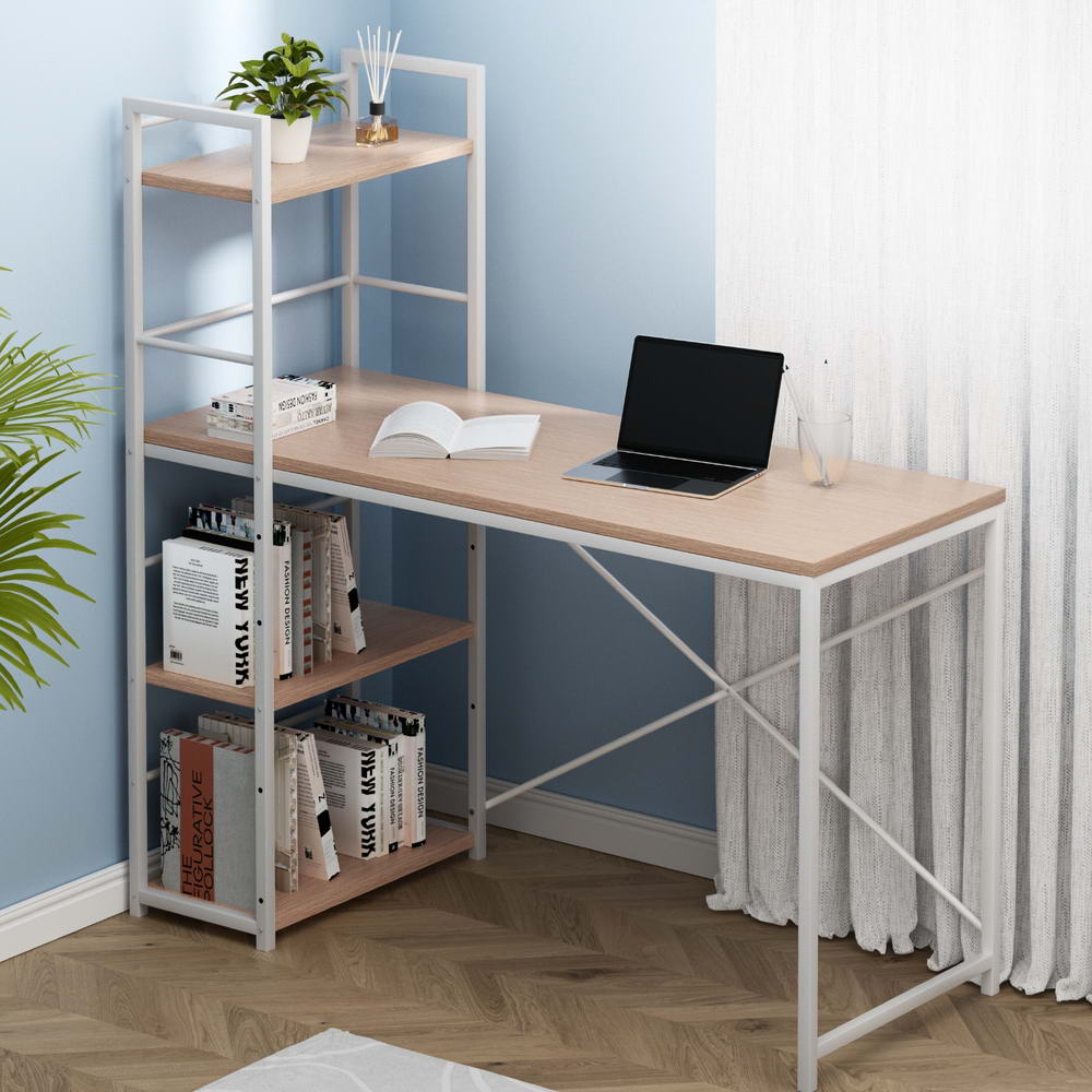 Artiss Computer Desk with Open Shelves Oak 120CM
