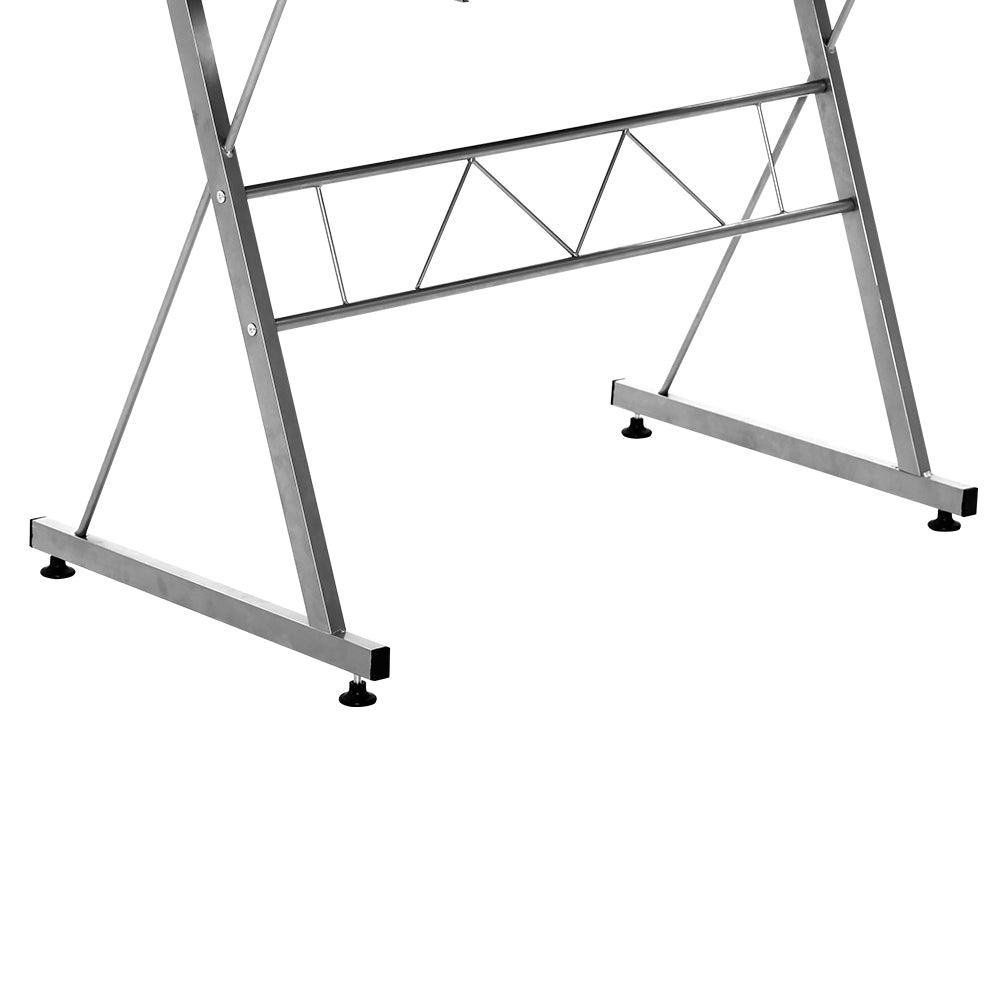 Elle L-Shape Computer Desk Keyboard Tray Shelf White