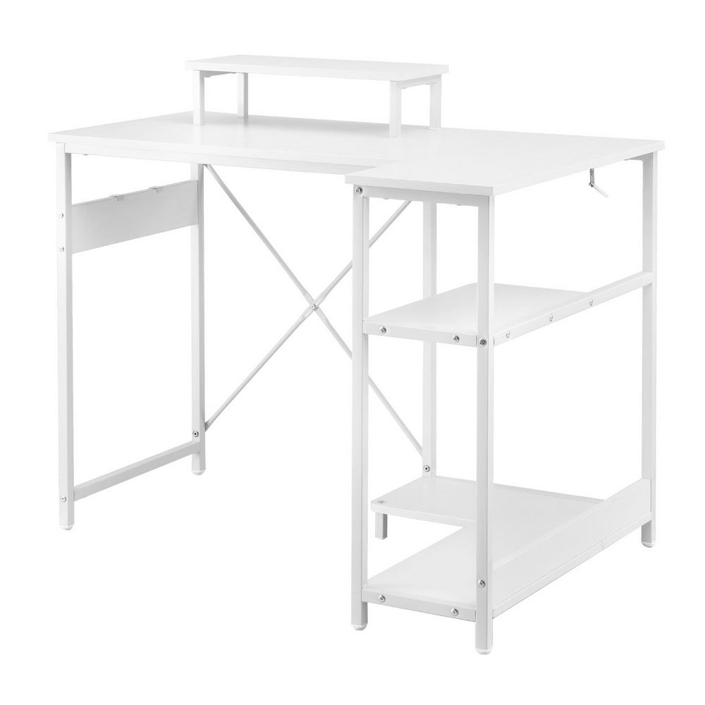 Artiss L-Shaped Computer Desk 100cm Home Office Study Table White