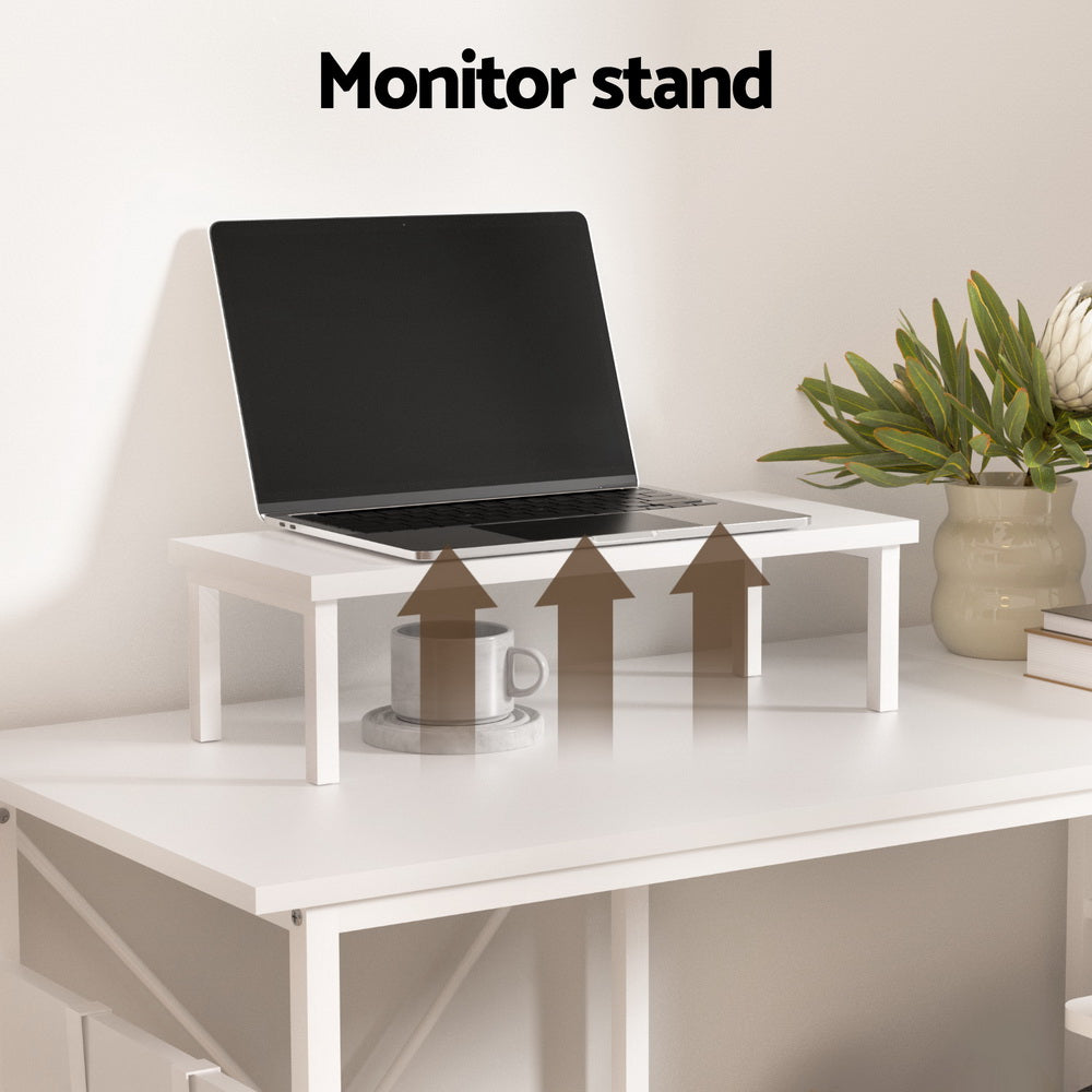 Artiss L-Shaped Computer Desk 100cm Home Office Study Table White