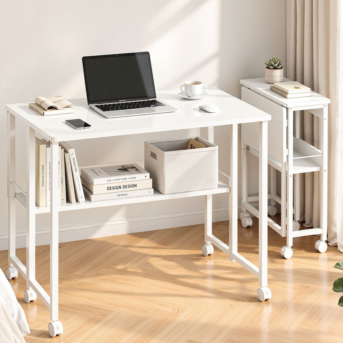 Artiss Foldable Computer Desk Study Table White 80cm