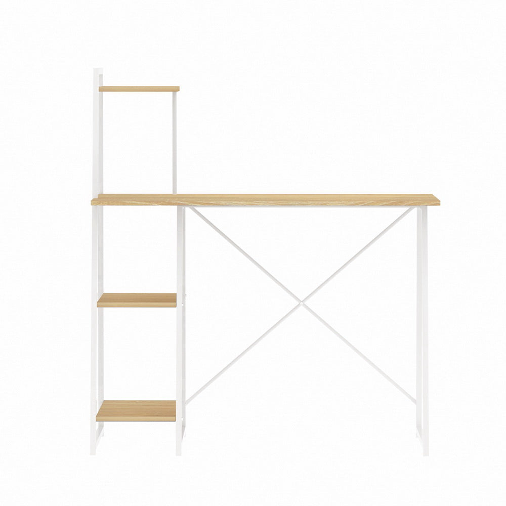 Artiss Oak Computer Desk 100cm Bookshelf Storage