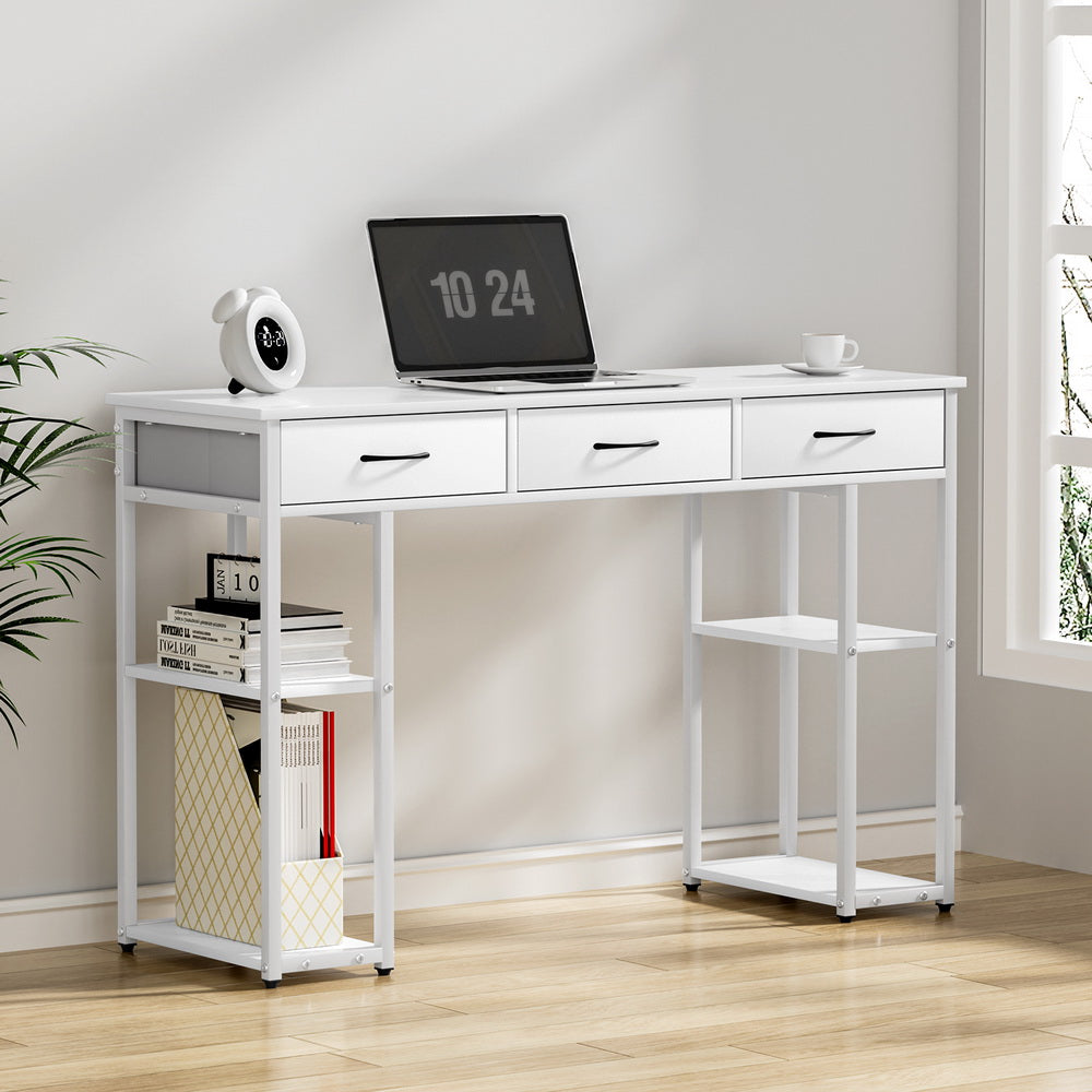 Artiss 120CM Study Desk with Drawers and Shelves White
