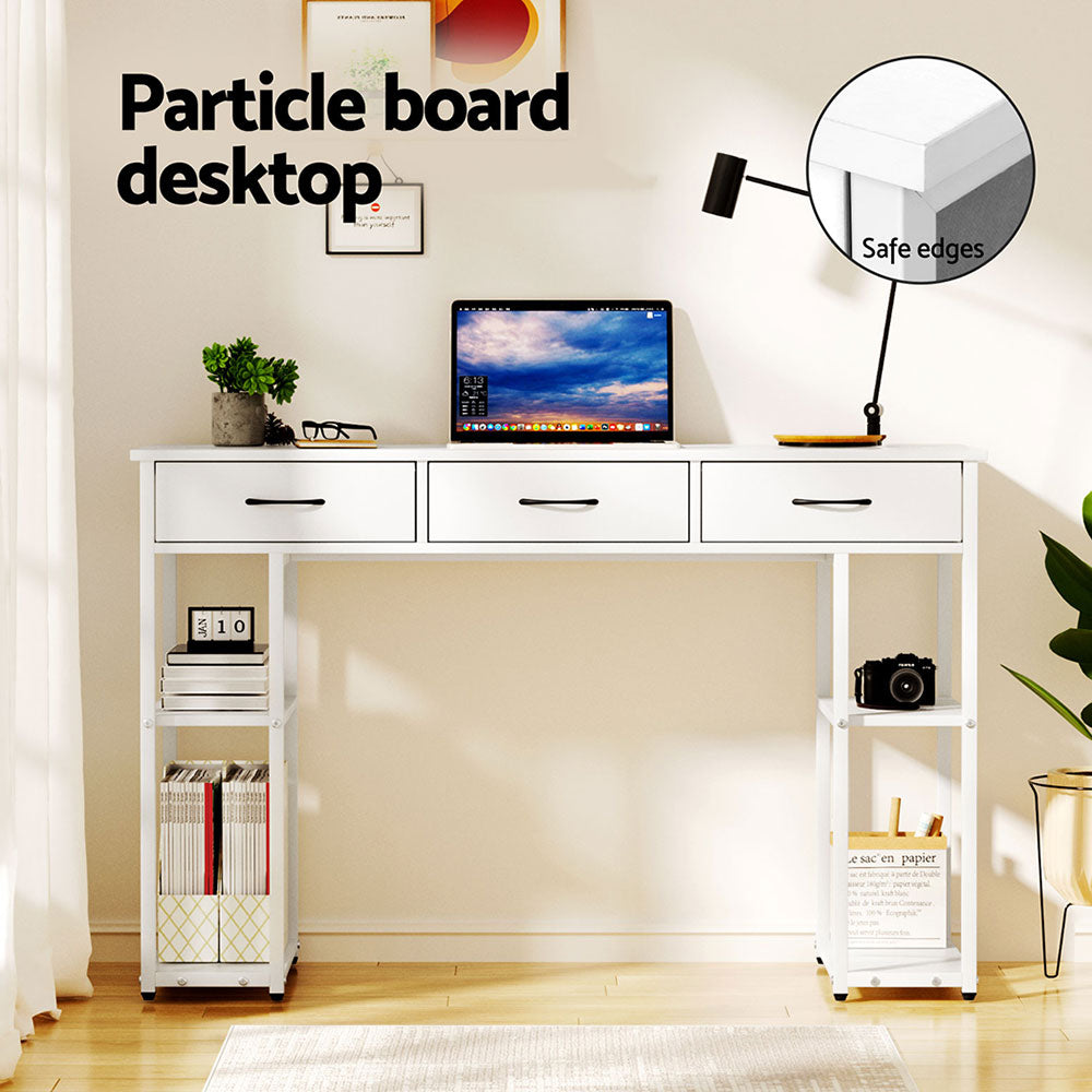 Artiss 120CM Study Desk with Drawers and Shelves White