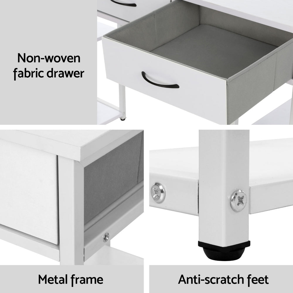 Artiss 120CM Study Desk with Drawers and Shelves White