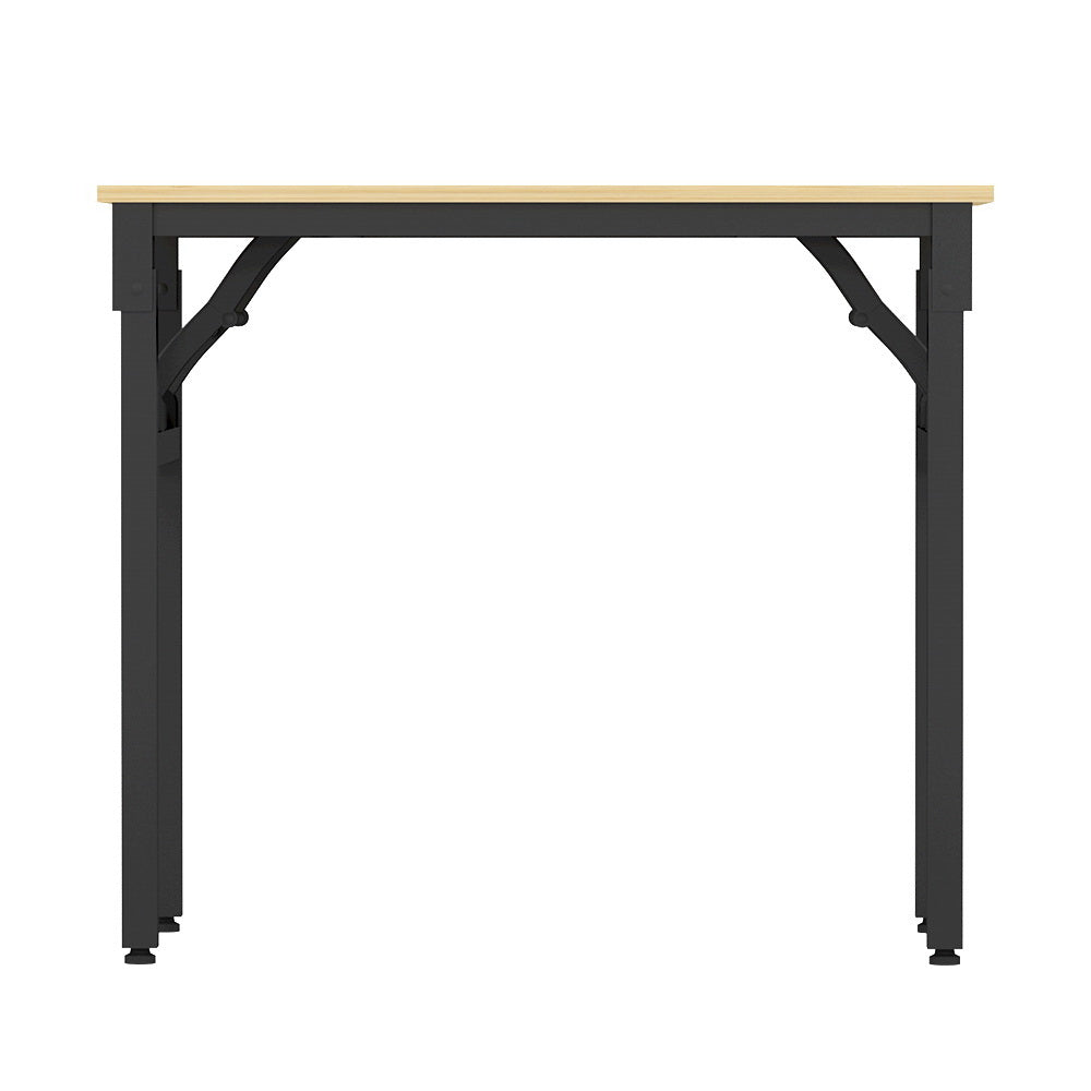 Hendon Oak Computer Desk Foldable Laptop Table with Bookshelf