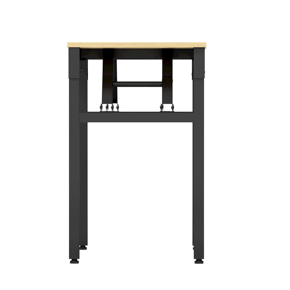 Hendon Oak Computer Desk Foldable Laptop Table with Bookshelf
