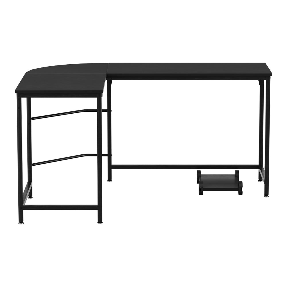 L-Shape 147CM Computer Desk Black with CPU Stand