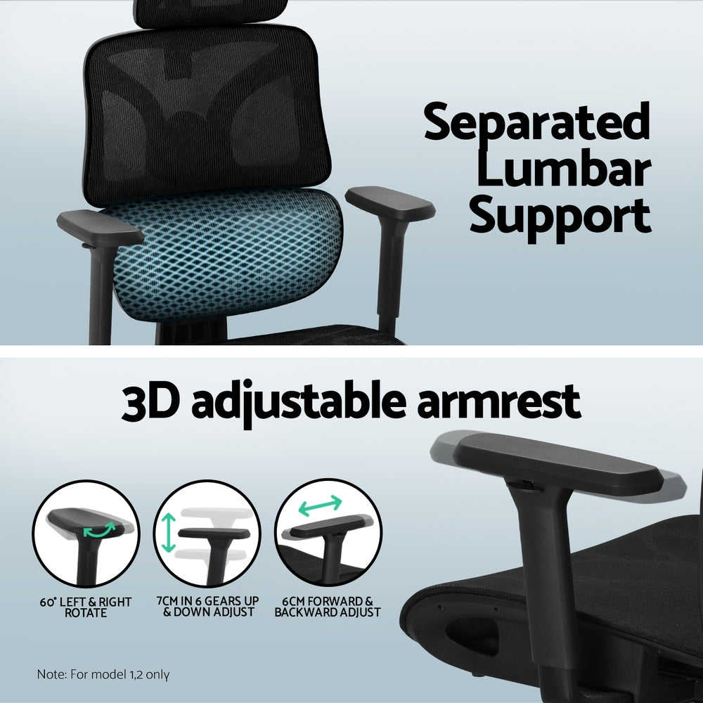 Artiss L-Shape Computer Desk with Ergonomic Mesh Office Chair Black