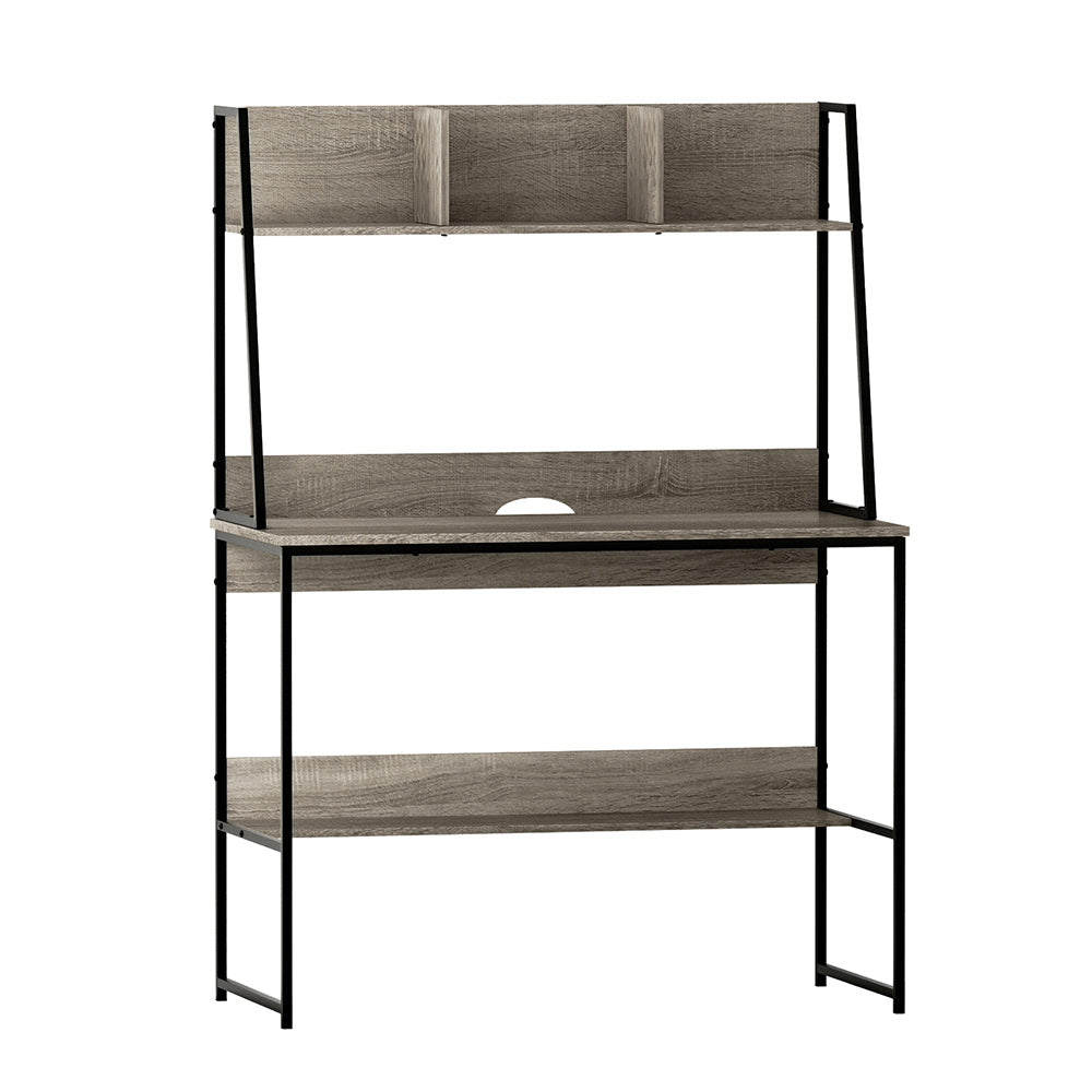 Artiss 100CM Computer Desk Bookshelf Storage Grey