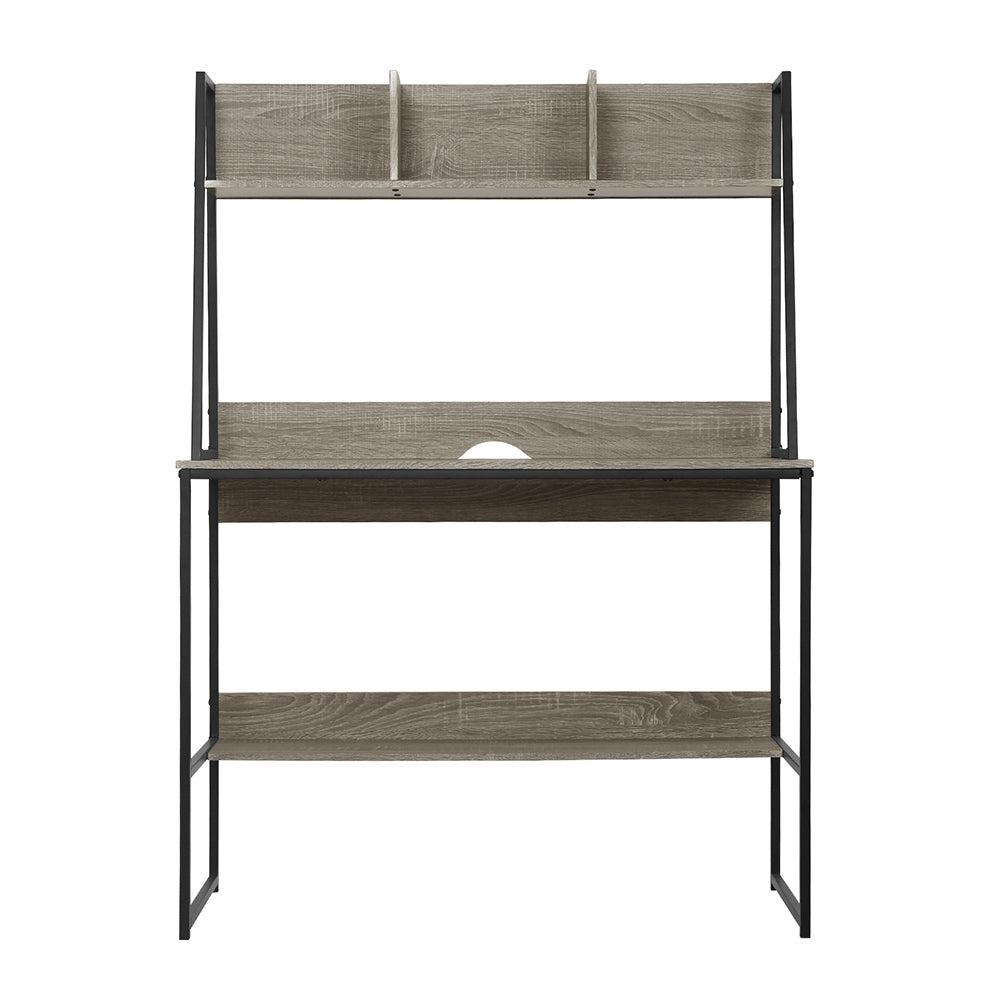 Artiss 100CM Computer Desk Bookshelf Storage Grey