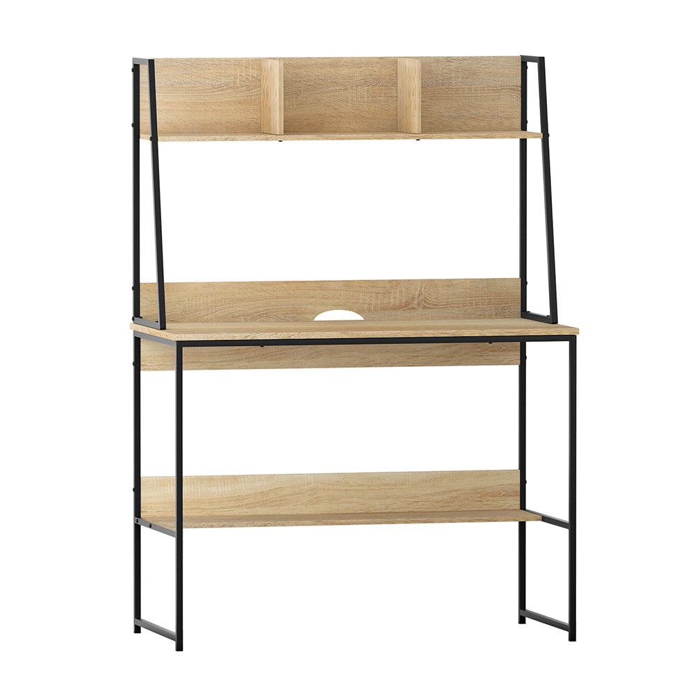 Artiss 100cm Computer Desk Bookshelf Storage Oak