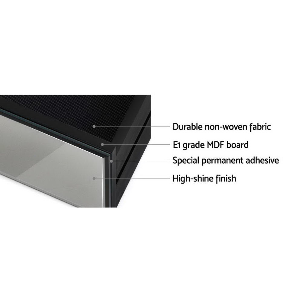Presia 3-Drawer Bedside Table Mirrored Smoky Grey