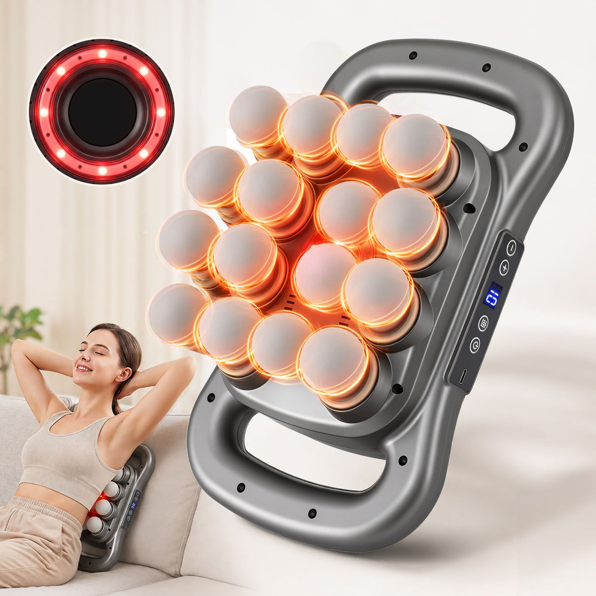 Everfit Deep Tissue Massage Gun 16 Heads 20 Intensities Rechargeable