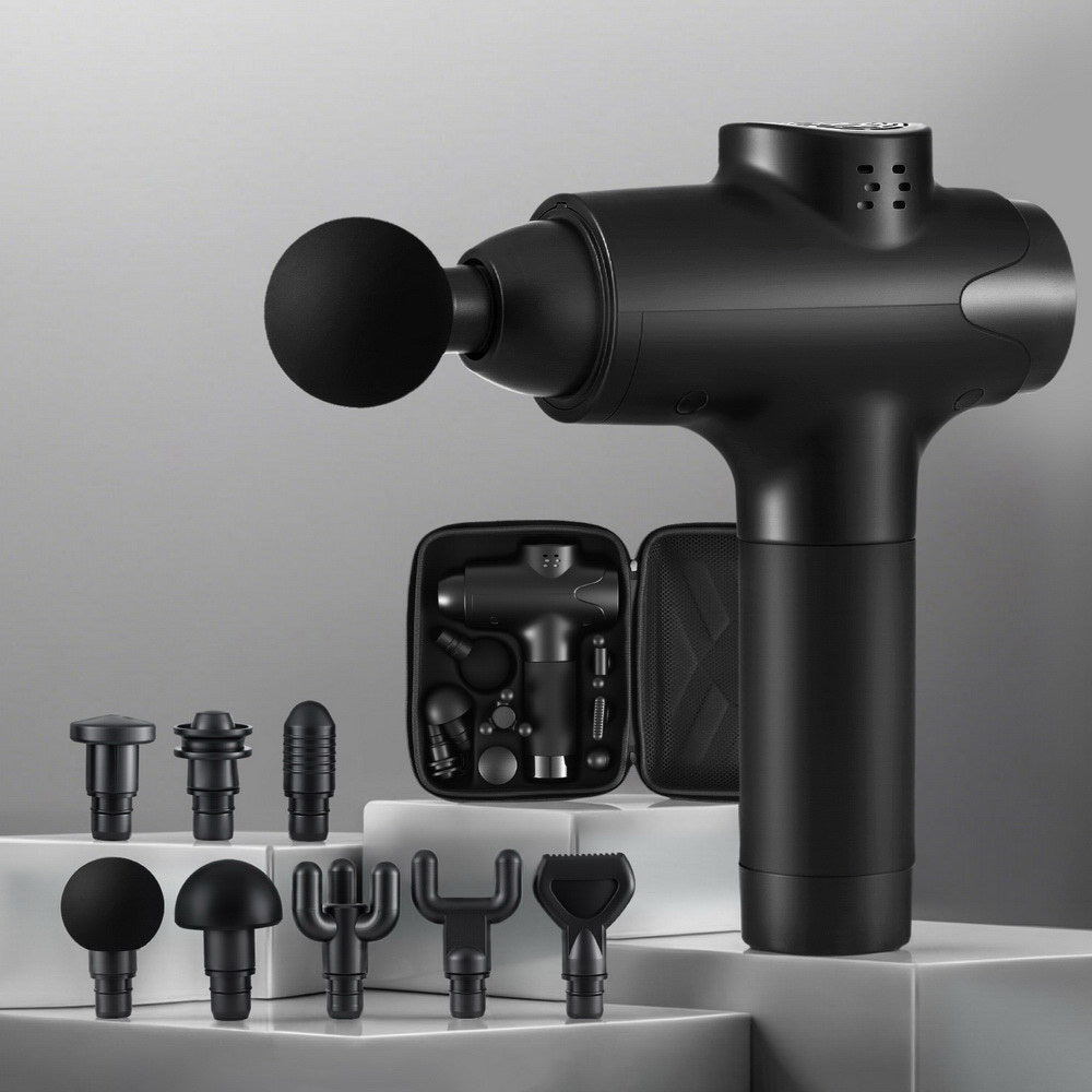 Everfit 30-Speed Rechargeable Massage Gun 8 Heads Black
