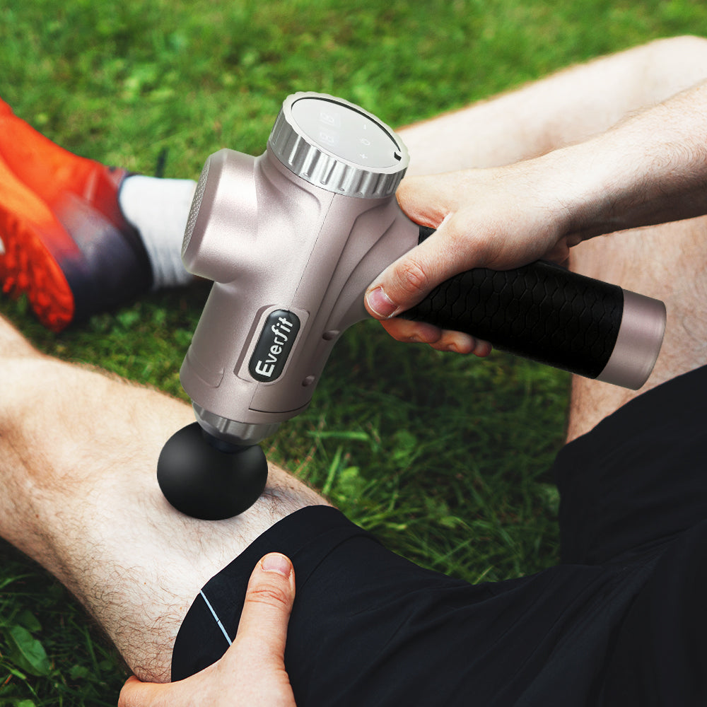 Everfit 30-Speed Massage Gun 6 Heads Vibration Muscle Massager Gold