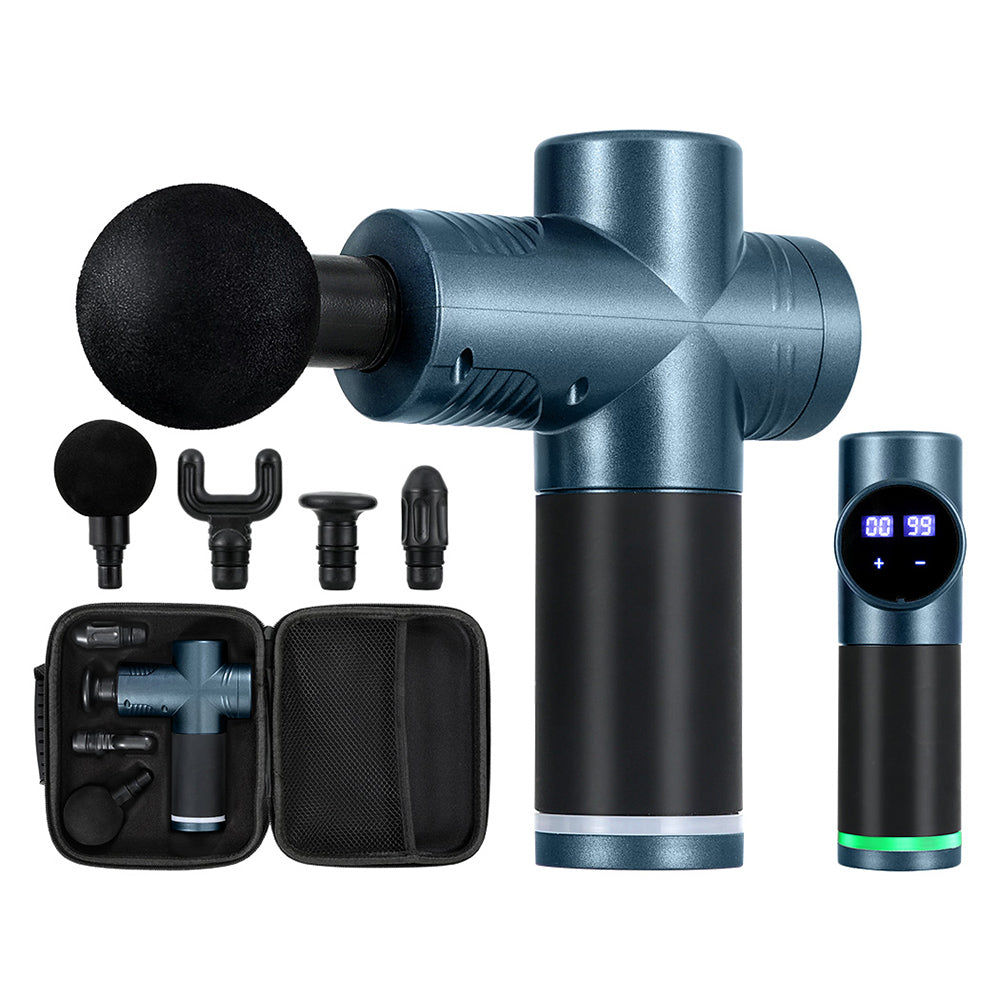 Everfit 30-Speed Massage Gun 4 Heads Rechargeable Blue