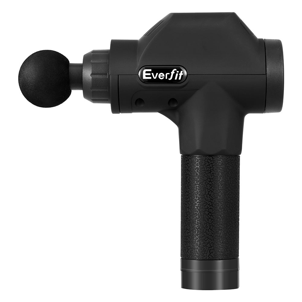 Everfit 30-Speed Massage Gun 8 Heads Rechargeable Black