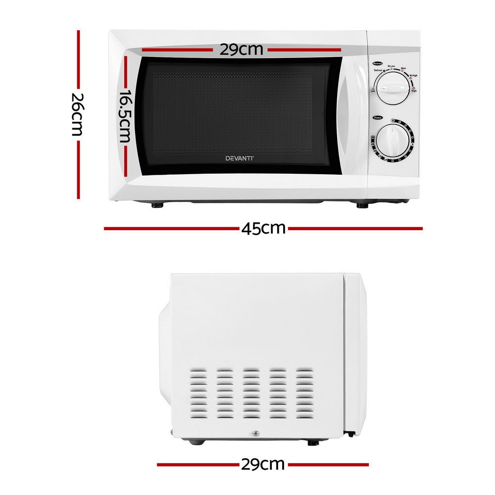Devanti 20L Microwave Oven 800W White Child-Lock