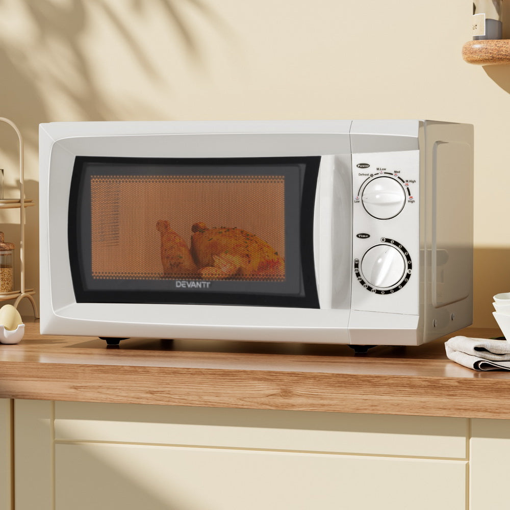 Devanti 20L Microwave Oven 800W White Child-Lock