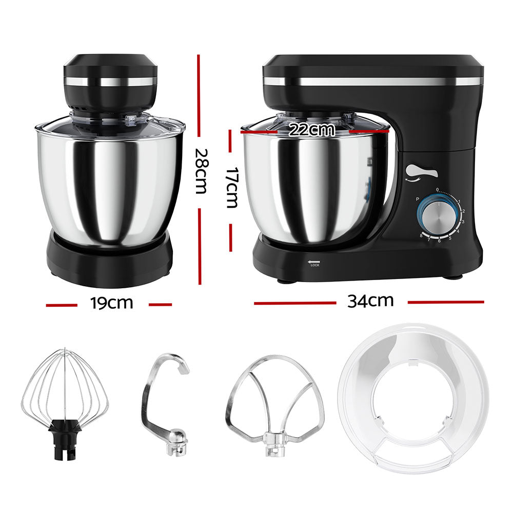 Devanti 3-in-1 Stand Mixer 5L 400W 8-Speed Black