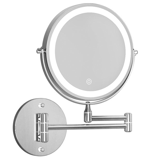 Embellir Extendable Makeup Mirror 10X Magnifying Double-Sided Silver
