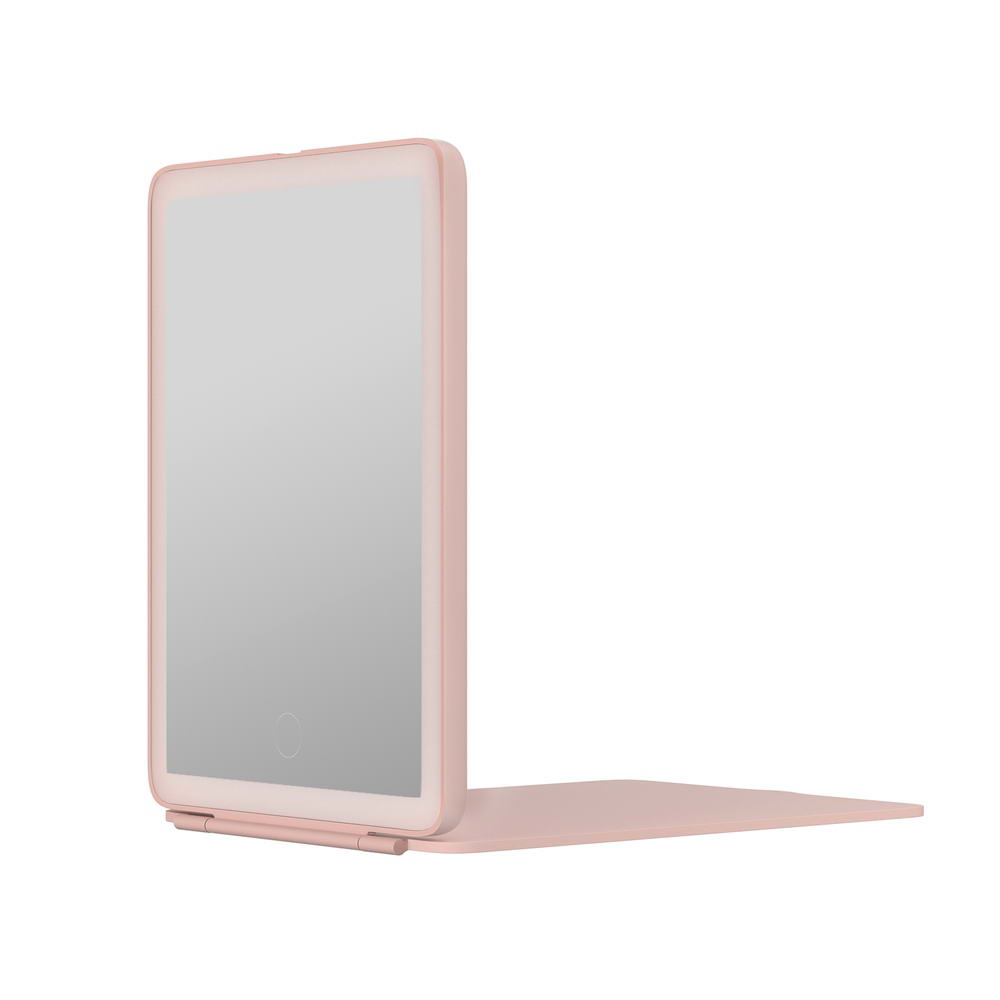 Embellir Portable Makeup Mirror LED Light Foldable Travel Pink
