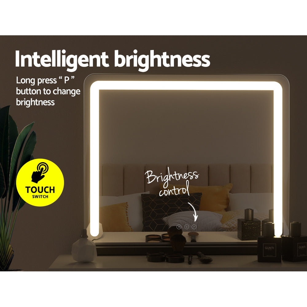Embellir 60x50cm Hollywood Vanity Makeup Mirror LED Light Tabletop Black