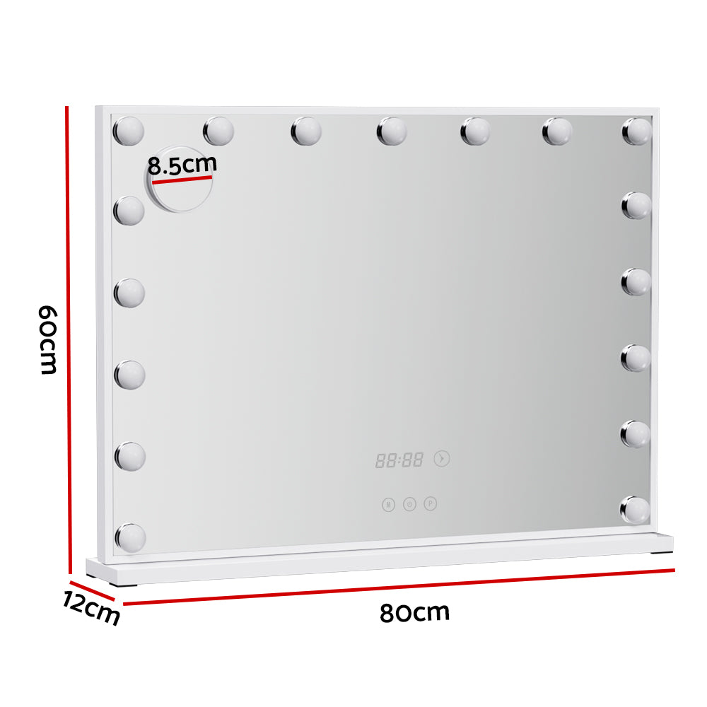 Embellir 80x60cm Hollywood Vanity Makeup Mirror LED Light Tabletop White