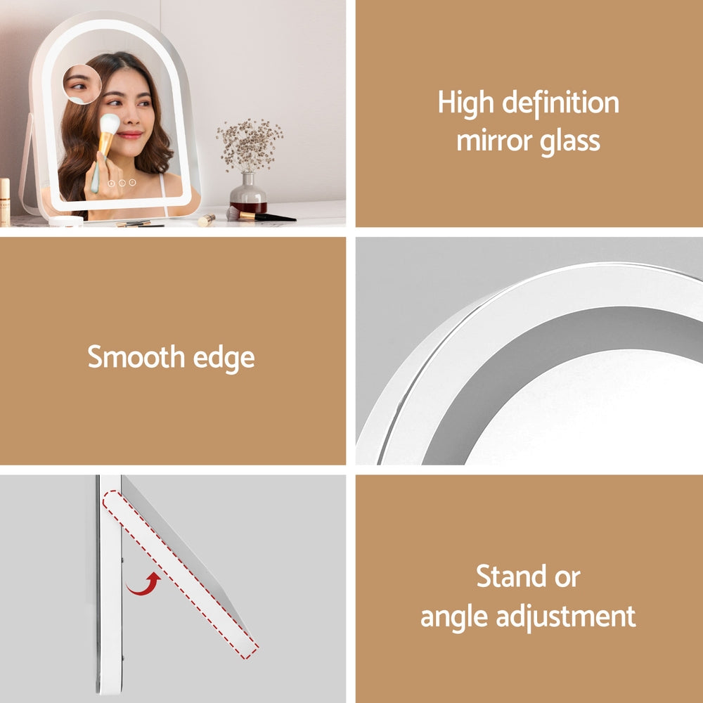 Embellir 35x45cm Vanity Mirror LED Light 5x Magnification White Arch