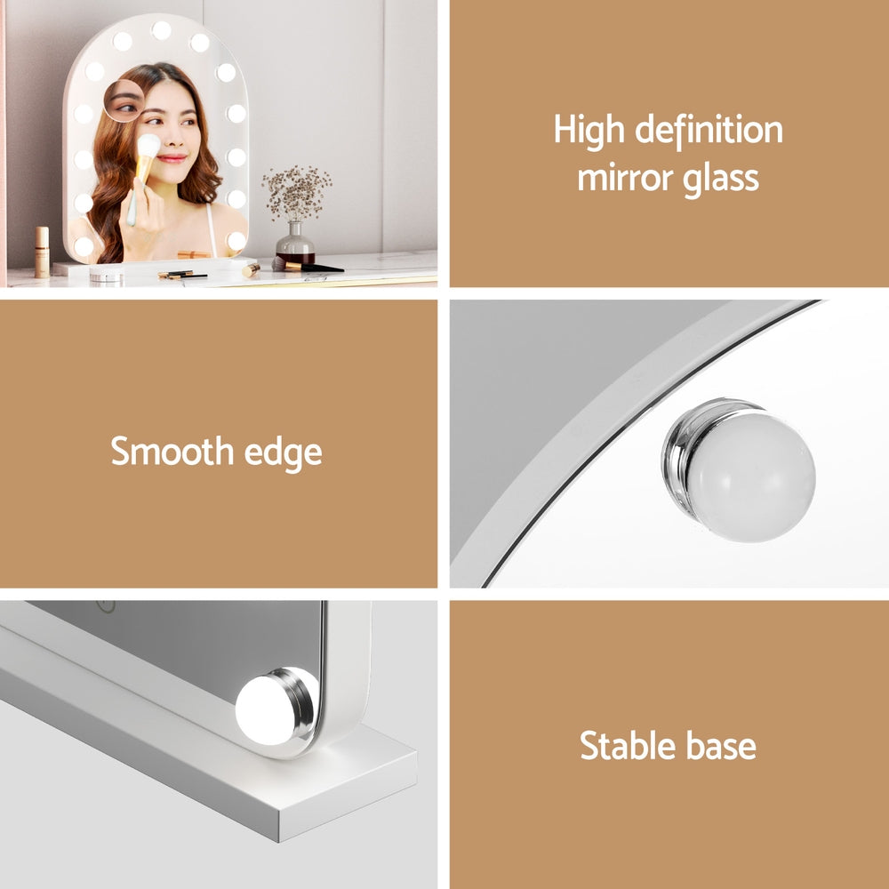 Embellir 40x50cm Vanity Mirror LED Bulb Light 5x Magnification White Arch