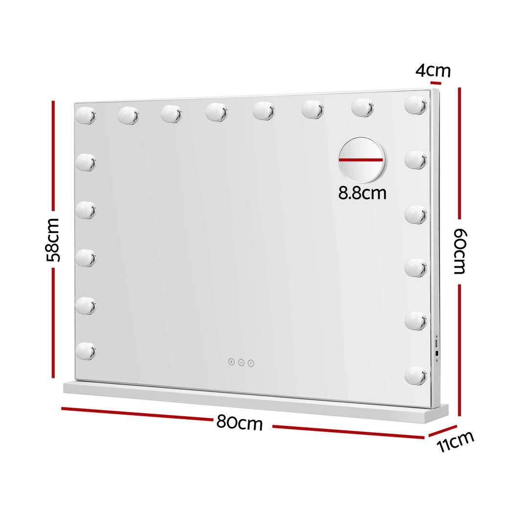 Embellir 80x58cm Hollywood Vanity Makeup Mirror LED Light Tabletop Wall