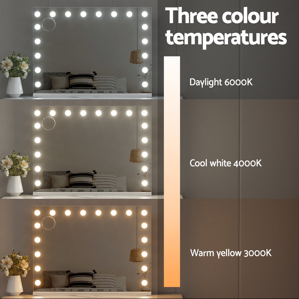 Embellir 80x58cm Hollywood Vanity Makeup Mirror LED Light Tabletop Wall