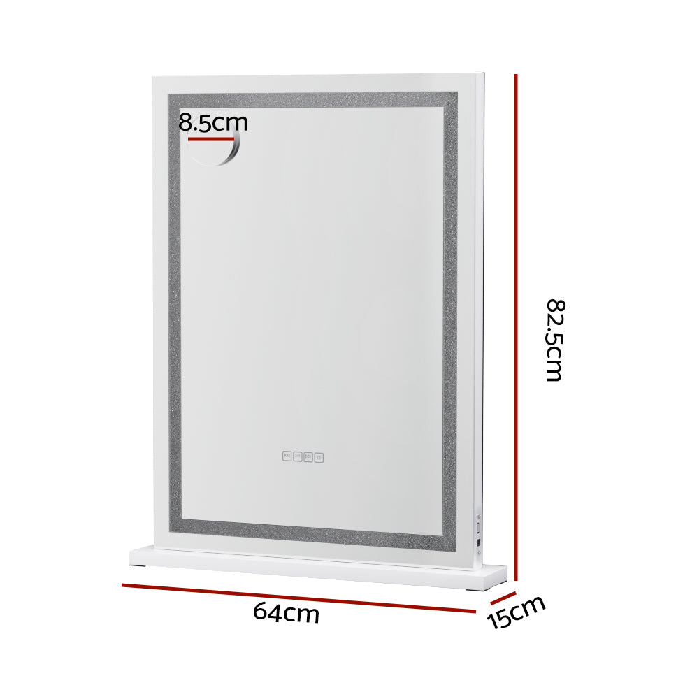 Embellir 58x80cm Hollywood Vanity Mirror LED Bluetooth Crystal