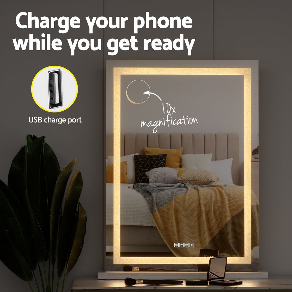 Embellir 58x80cm Hollywood Vanity Mirror LED Bluetooth Crystal