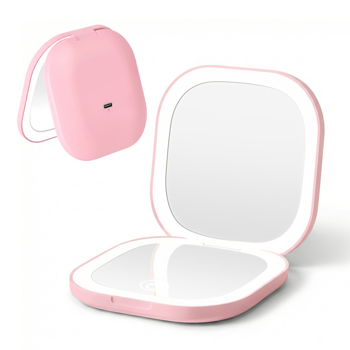 Embellir LED Compact Makeup Mirror 1x 10x Magnification Pink