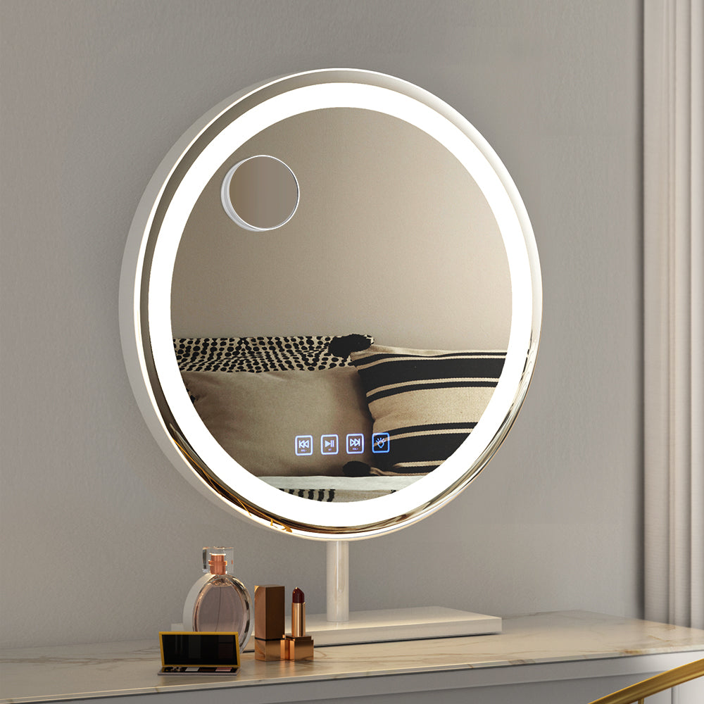 Embellir 40x40cm Round Hollywood Vanity Mirror LED Bluetooth Speaker