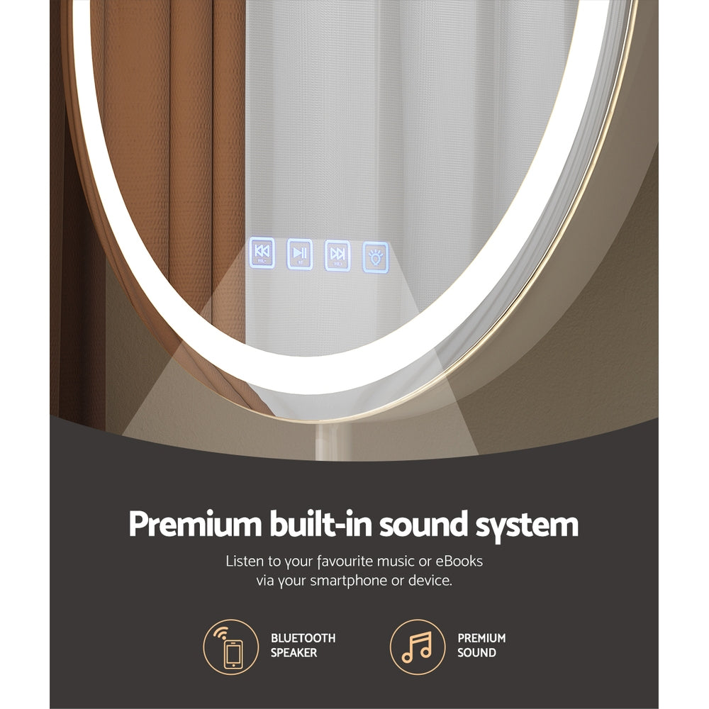 Embellir 40x40cm Round Hollywood Vanity Mirror LED Bluetooth Speaker