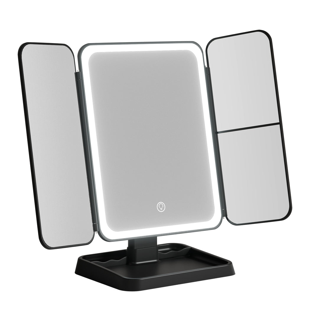 Embellir Tri-Fold LED Makeup Mirror with 1X, 2X, 3X Magnification
