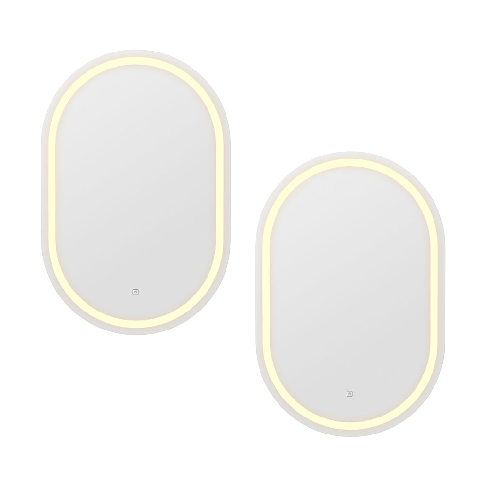 Embellir Oval LED Wall Mirror 50x75cm Bathroom Vanity Anti-Fog Touch Control