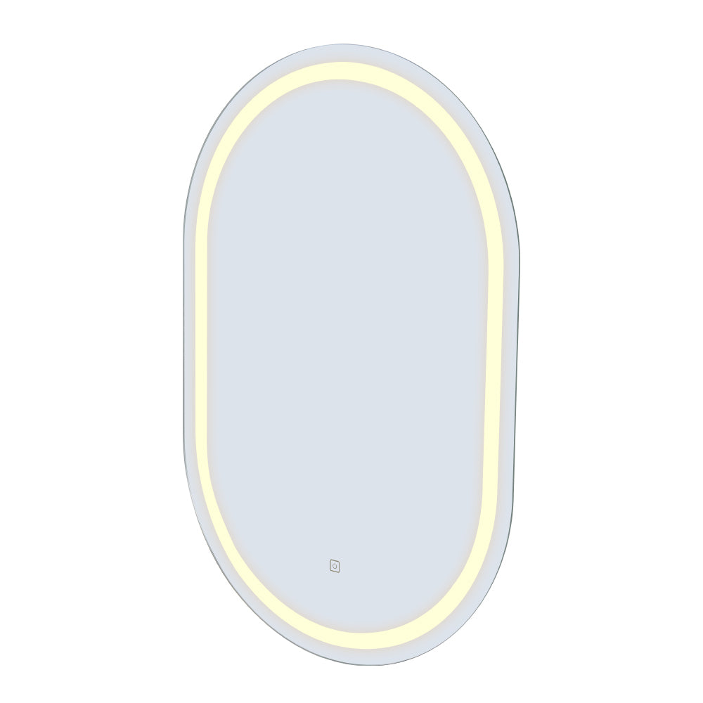 Embellir Oval LED Wall Mirror 50x75cm Bathroom Vanity Anti-Fog Touch Control