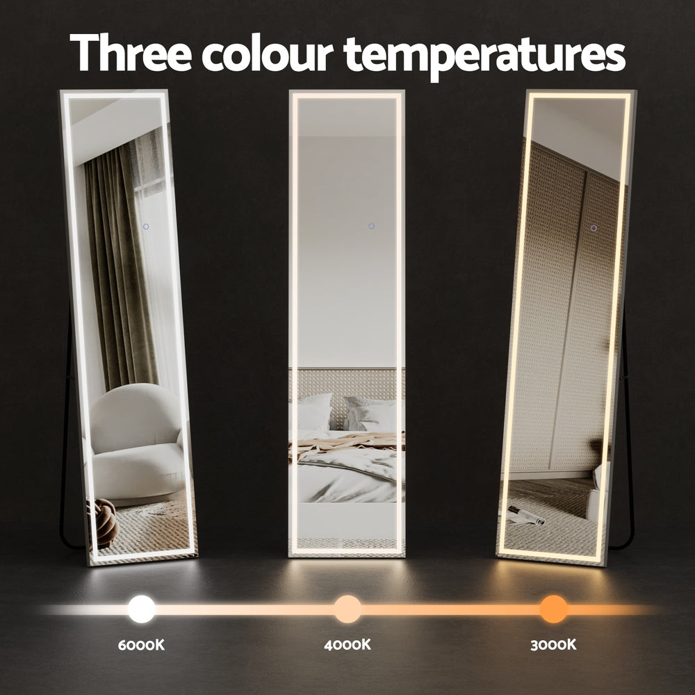 Embellir Full-Length LED Mirror Aluminium Frame Adjustable Brightness