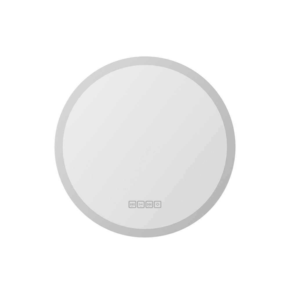 Embellir Round LED Wall Mirror 50cm with Bluetooth Speaker
