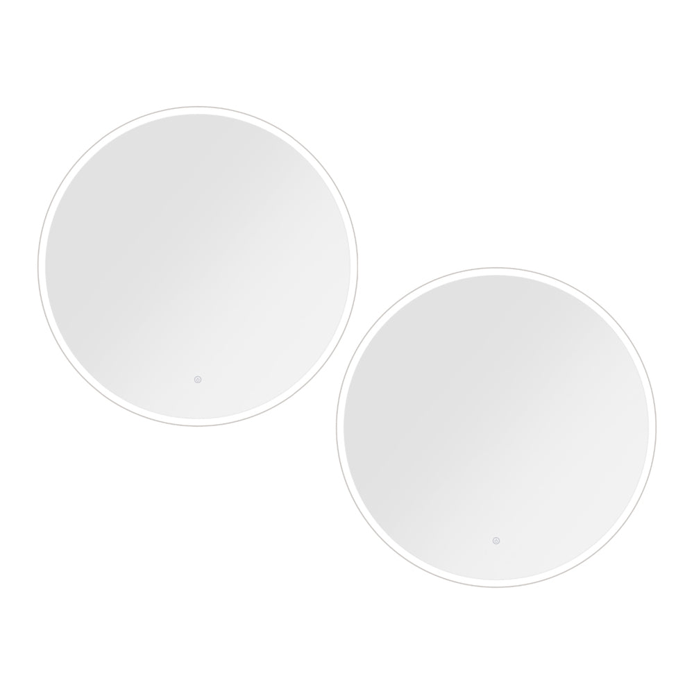 Embellir 80cm Round LED Wall Mirror Anti-Fog Bathroom Vanity (Set of 2)