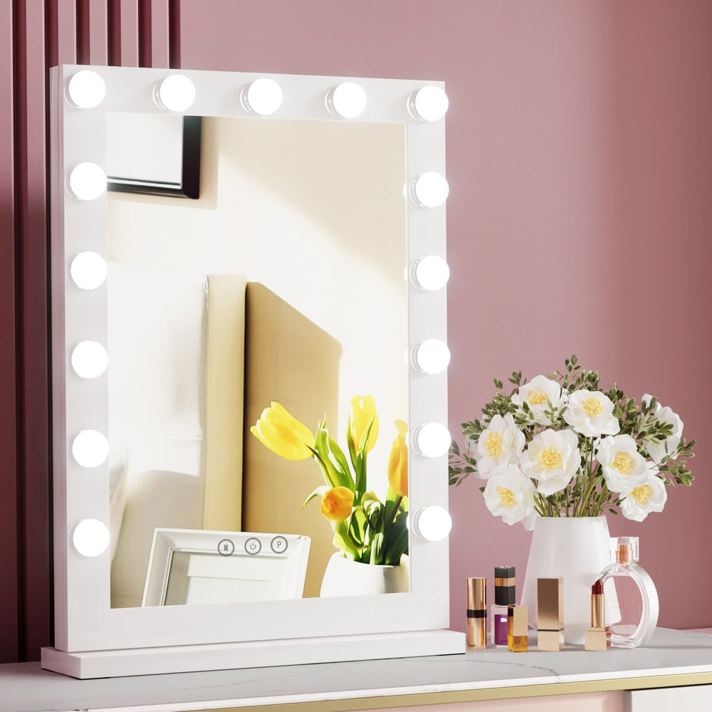 Embellir 43x61cm Hollywood Vanity Makeup Mirror LED Light Tabletop White