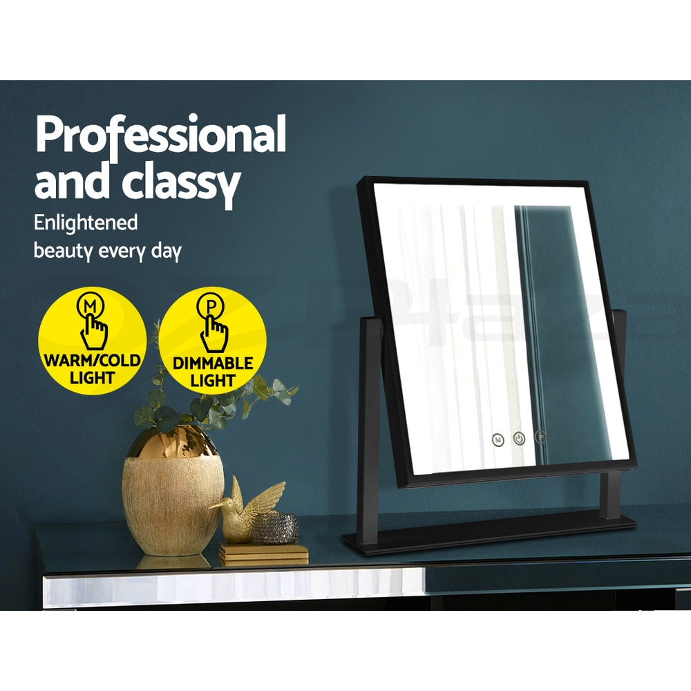 Embellir 25x30cm Hollywood Vanity Makeup Mirror LED Light Rotatable Black