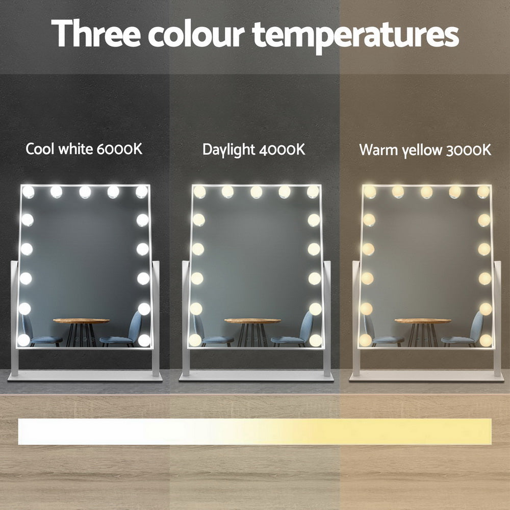 Embellir 40x50cm Hollywood Vanity Makeup Mirror LED Light Rotatable