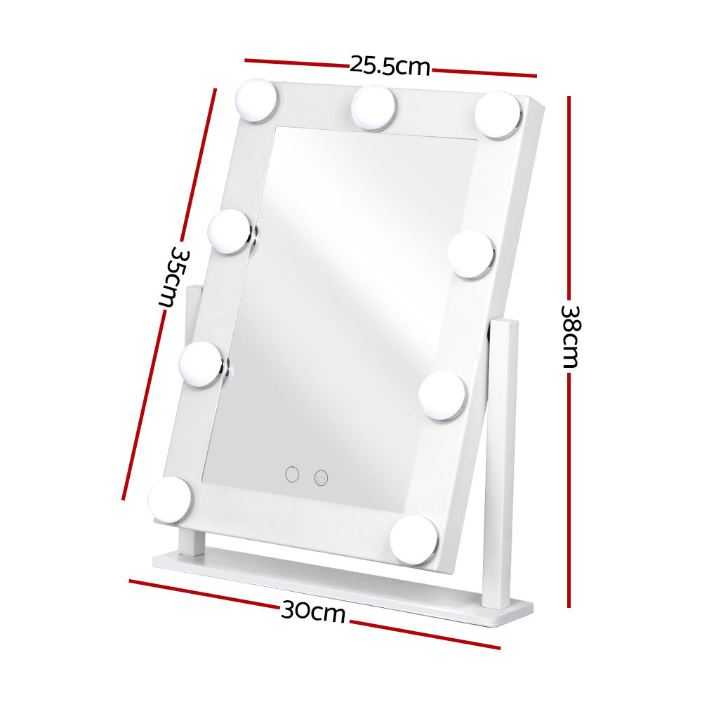 Embellir 30x38cm Hollywood Vanity Makeup Mirror LED Light Rotatable Tabletop